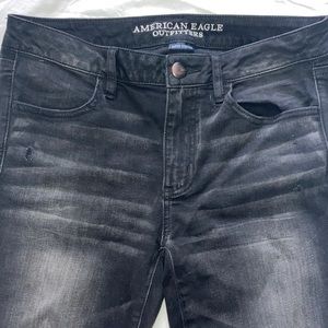 American eagle black ripped jeans
